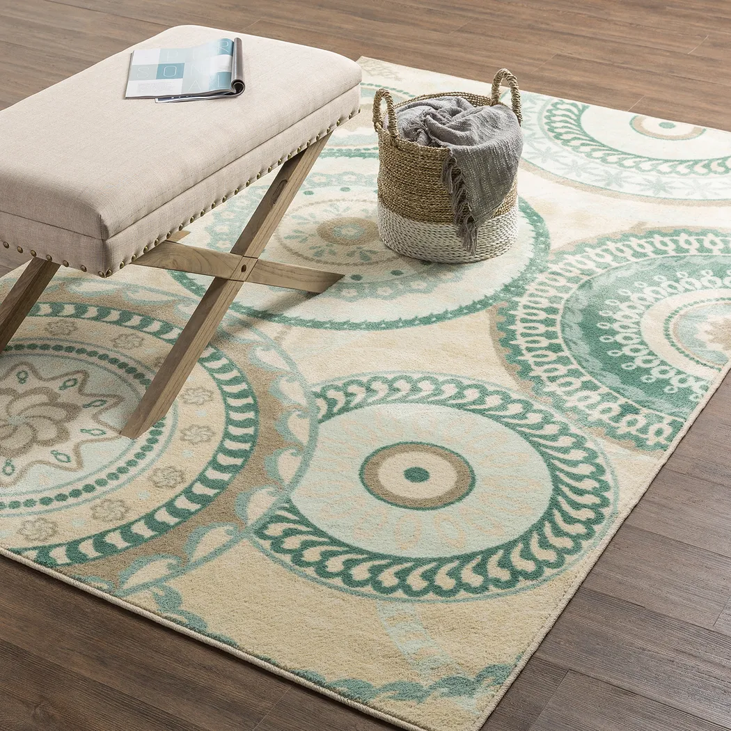 Naylah Aqua 7'6 x 10' Rug - Thumbnail - Image 2