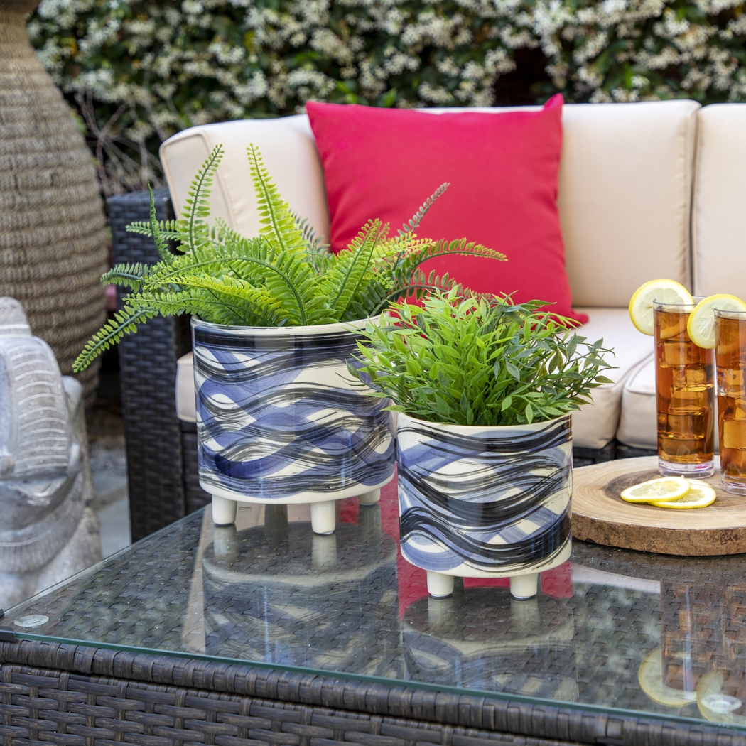 Nazha Blue Planter, Set of 2 - Thumbnail - Image 2