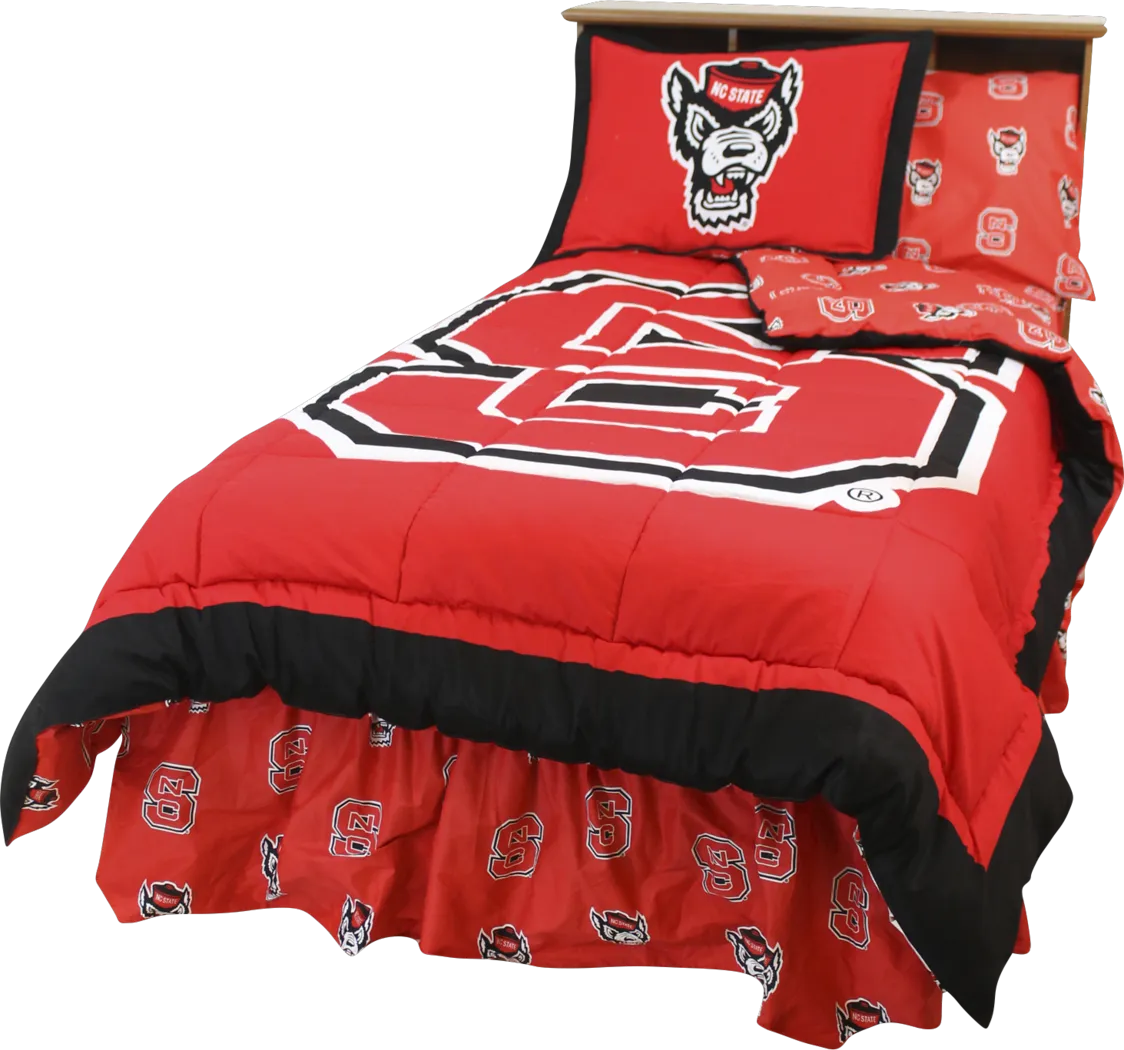 NC State Red 3 Pc Full Bed Set - Thumbnail - Image 1
