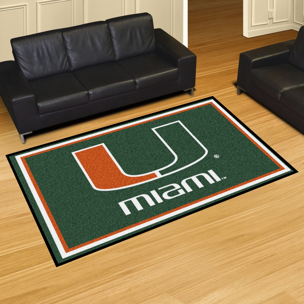 NCAA Big Game University of Miami 5' x 8' Rug - Thumbnail - Image 2