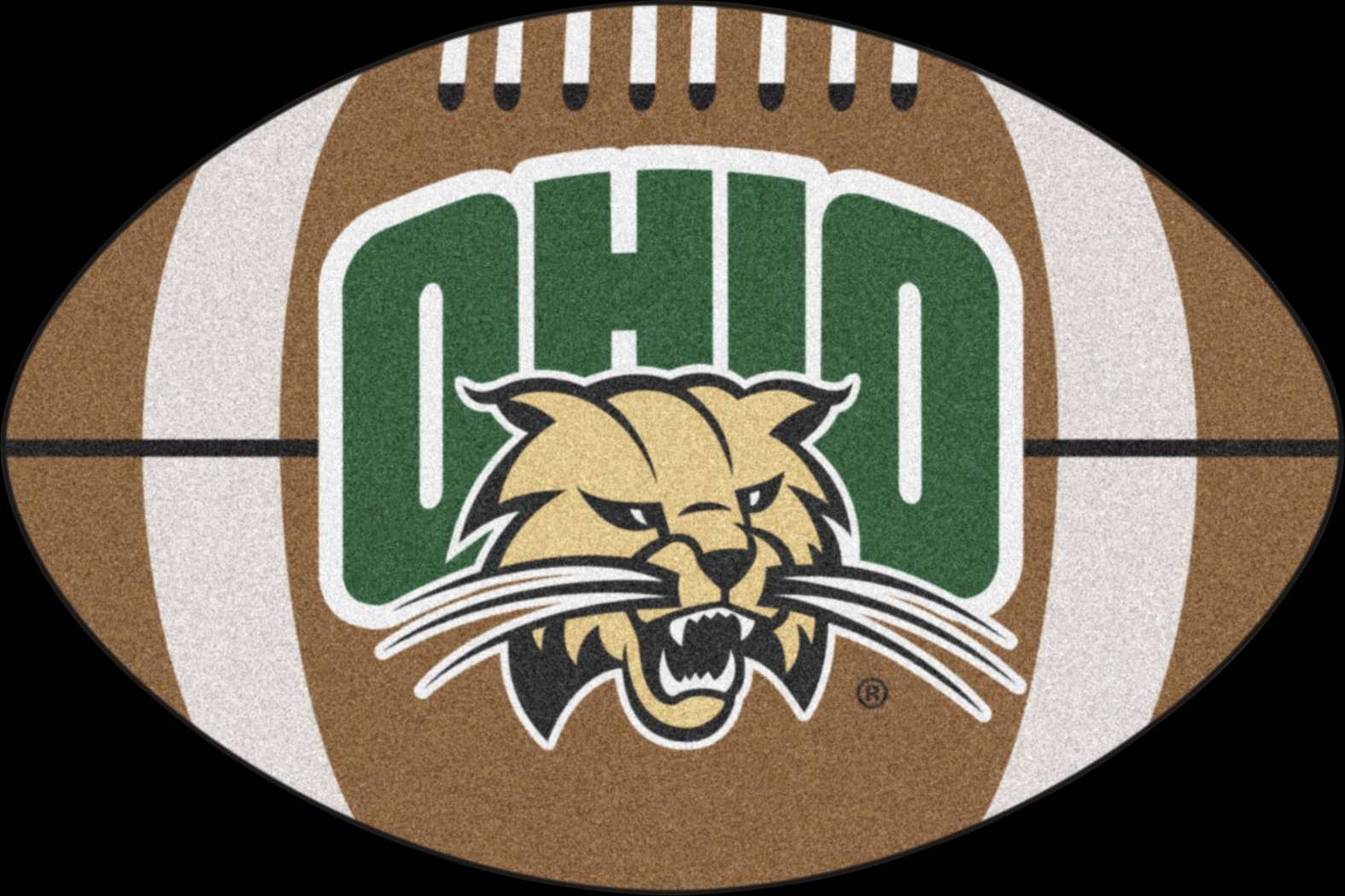 NCAA Football Mascot Ohio University 1'6" x 1'10" Rug - Thumbnail - Image 1