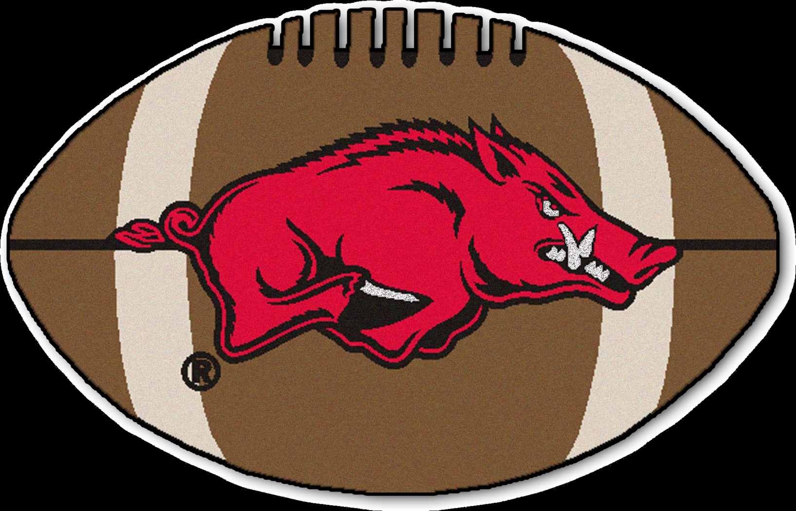 NCAA Football Mascot University of Arkansas 1'6" x 1'10" Rug - Thumbnail - Image 1