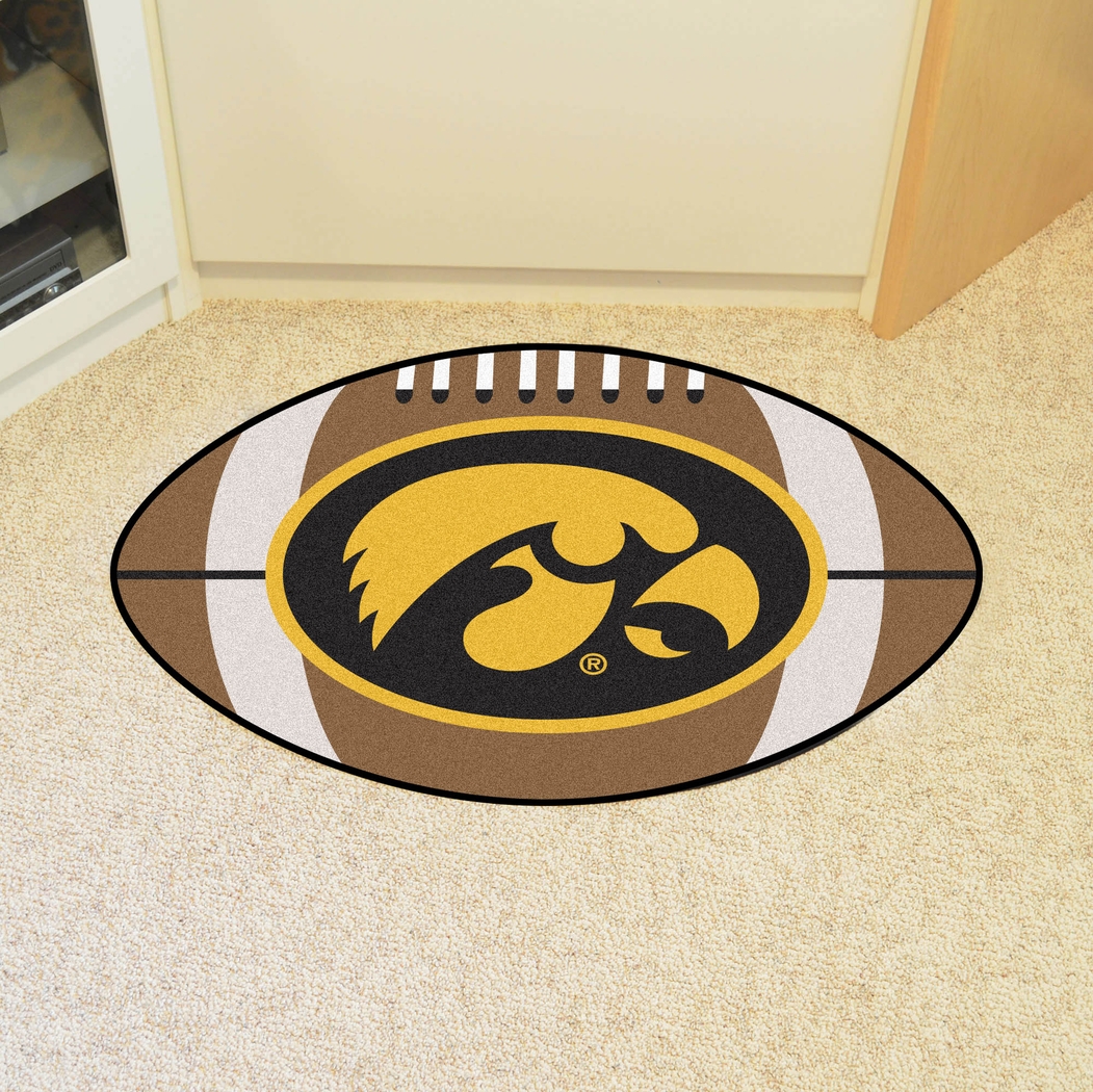 NCAA Football Mascot University of Iowa 1'6" x 1'10" Rug - Thumbnail - Image 2