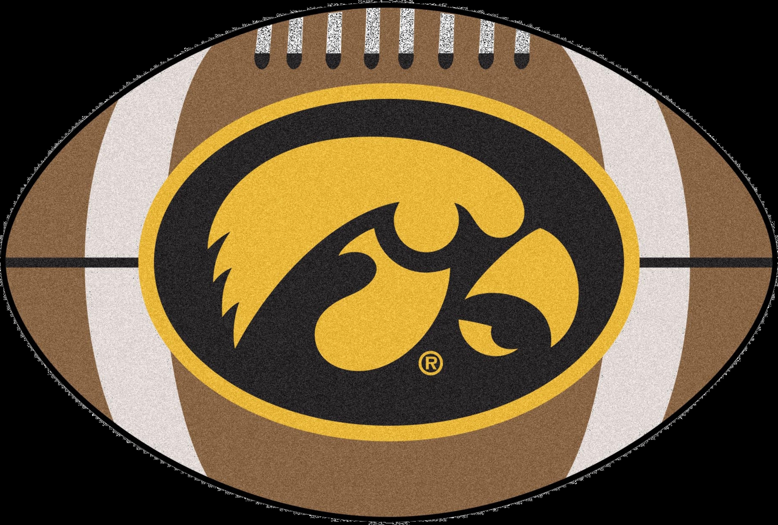 NCAA Football Mascot University of Iowa 1'6" x 1'10" Rug - Thumbnail - Image 1