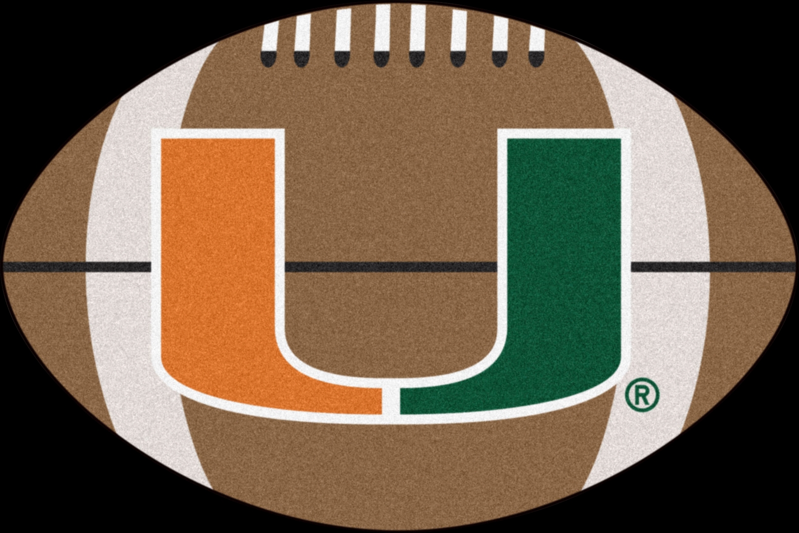 NCAA Football Mascot University of Miami 1'6" x 1'10" Rug - Thumbnail - Image 1
