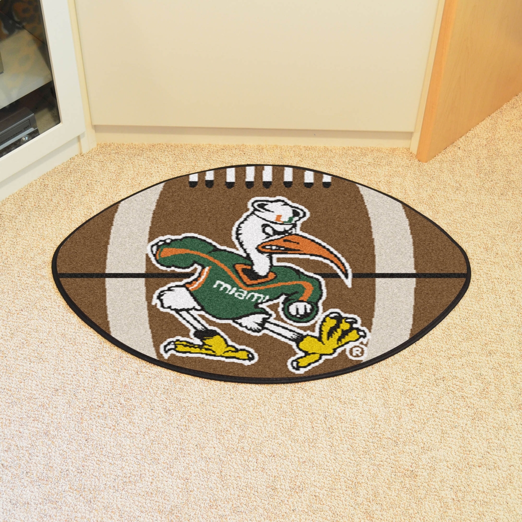 NCAA Football Mascot University of Miami 1'6" x 1'10" Rug - Thumbnail - Image 2