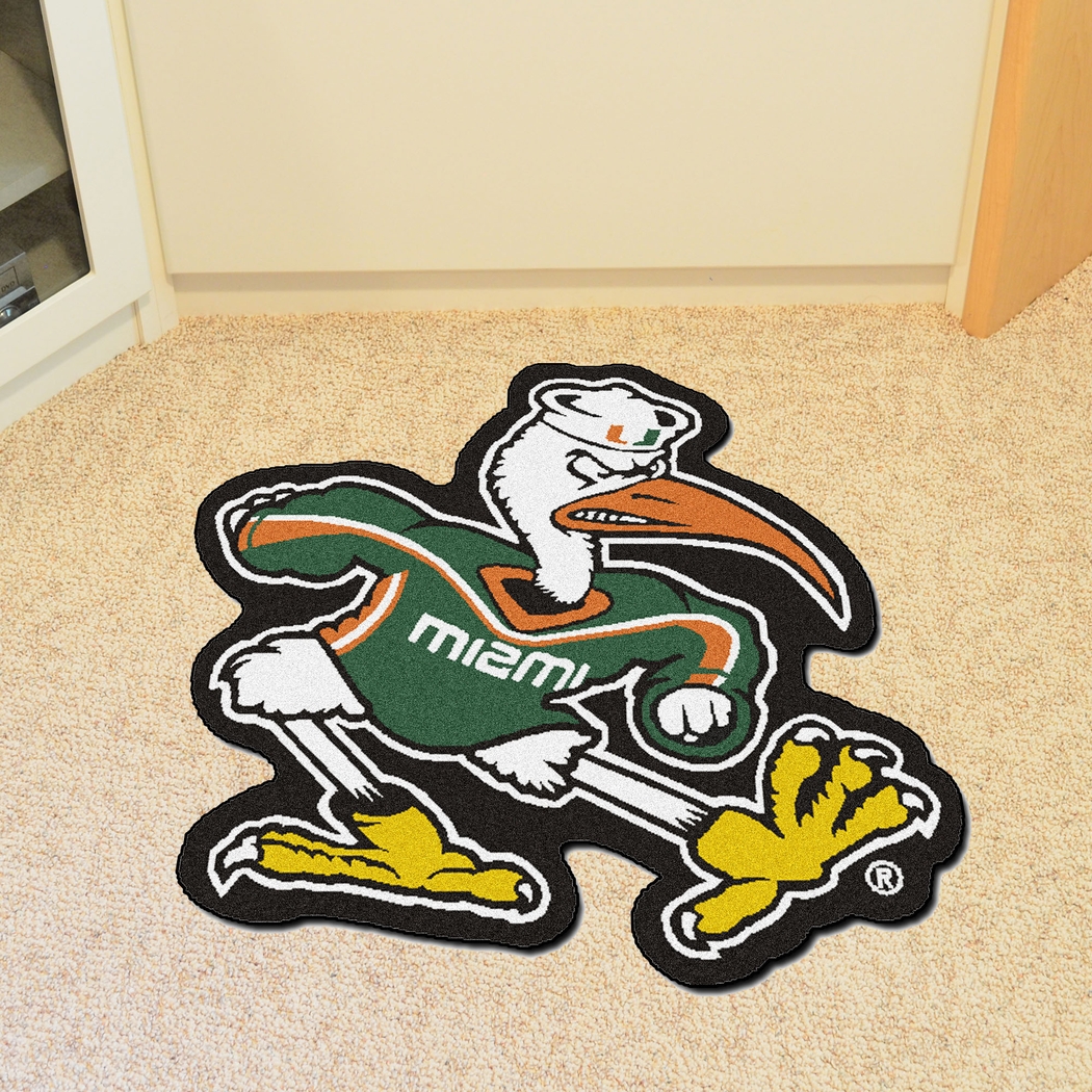 NCAA Football Mascot University of Miami 1'6" x 2" Rug - Thumbnail - Image 2