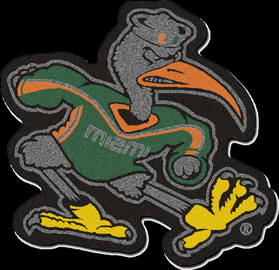 NCAA Football Mascot University of Miami 1'6" x 2" Rug - Thumbnail - Image 1