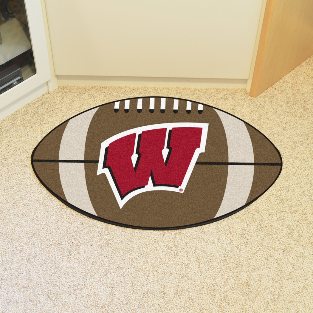 NCAA Football Mascot University of Wisconsin 1'6" x 1'10" Rug - Thumbnail - Image 2