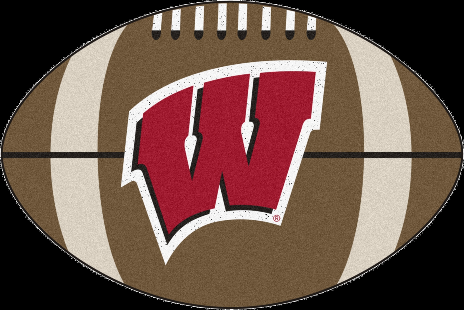 NCAA Football Mascot University of Wisconsin 1'6" x 1'10" Rug - Thumbnail - Image 1