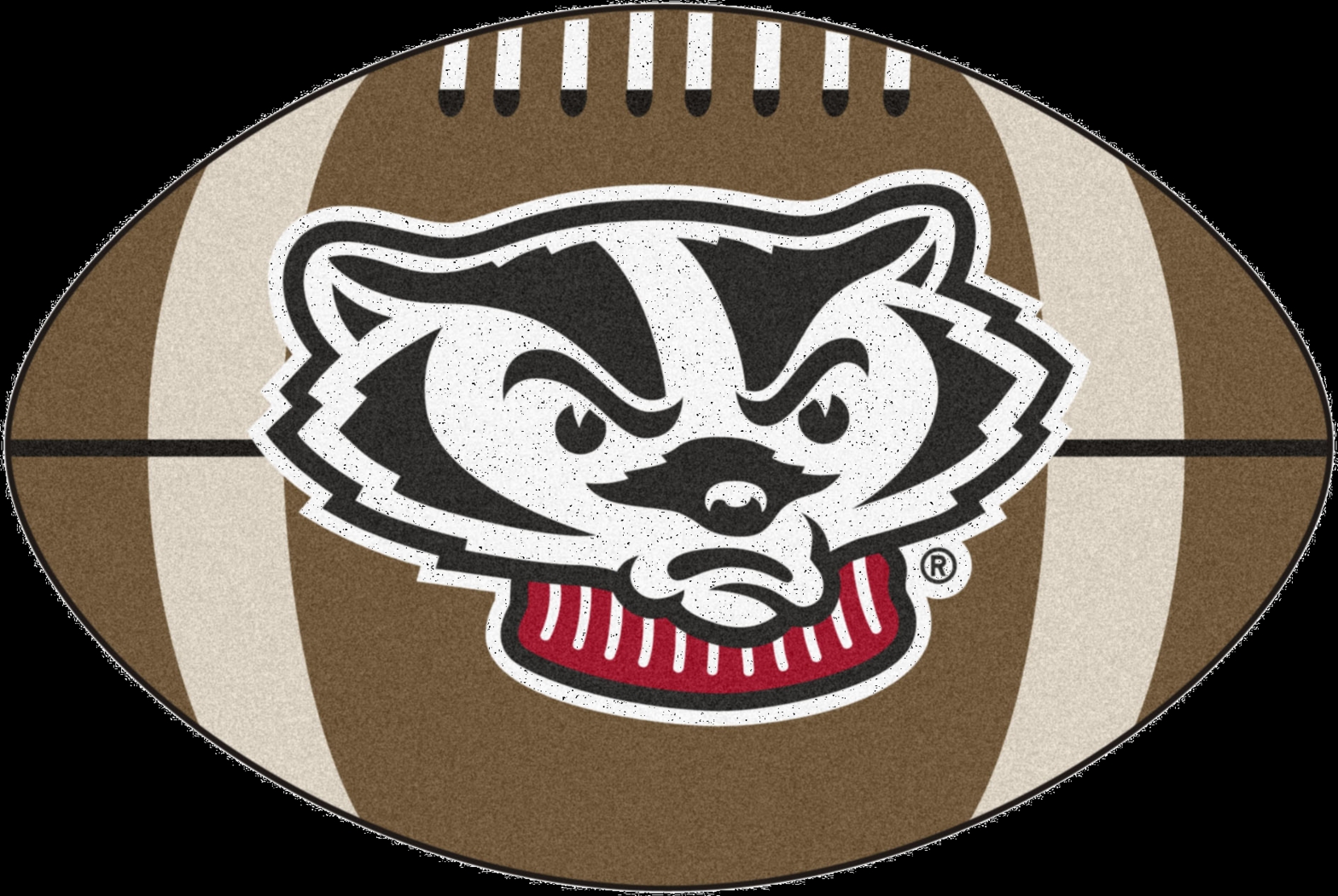 NCAA Football Mascot University of Wisconsin 1'6" x 1'10" Rug - Thumbnail - Image 1