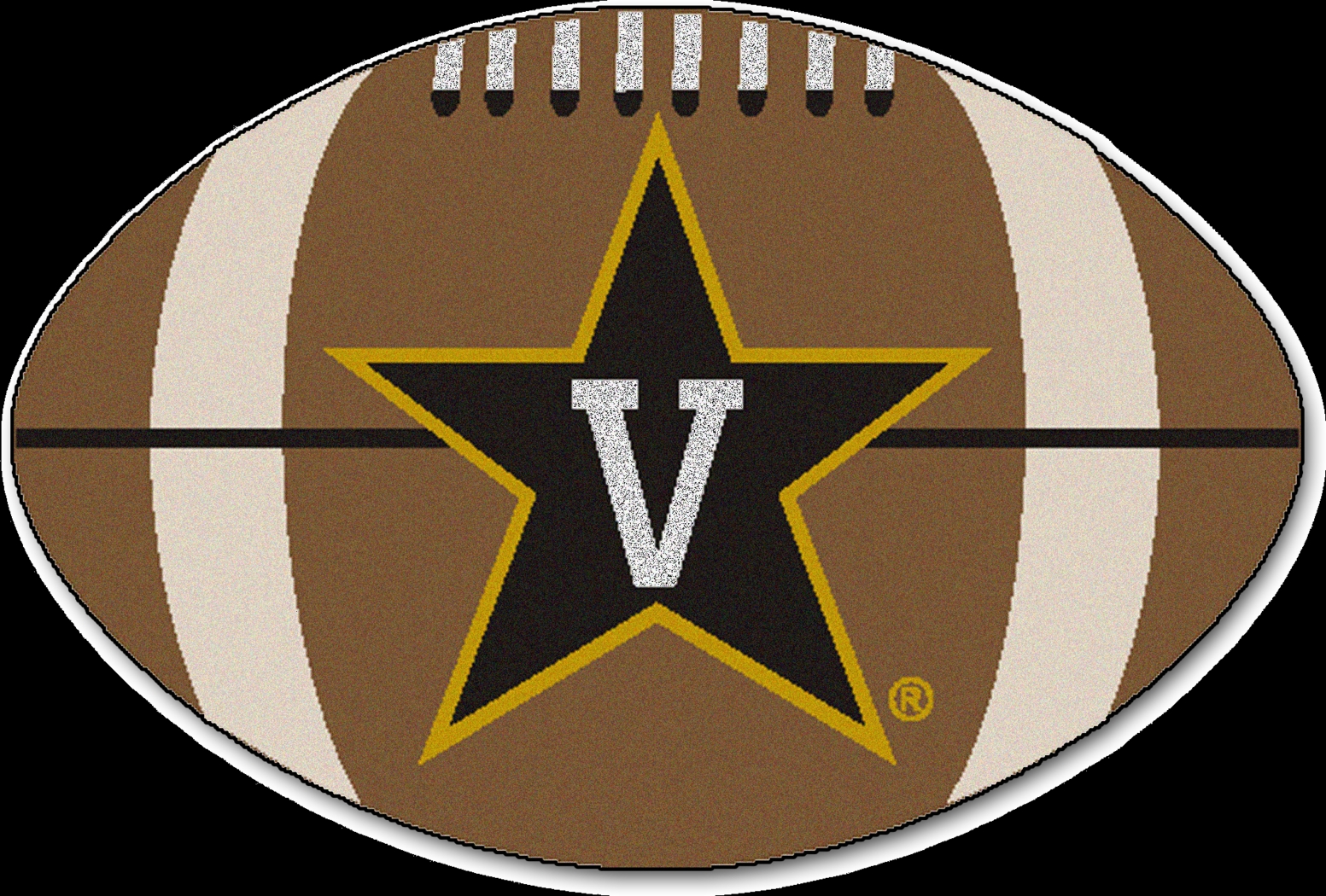 NCAA Football Mascot Vanderbilt University 1'6" x 1'10" Rug - Thumbnail - Image 1