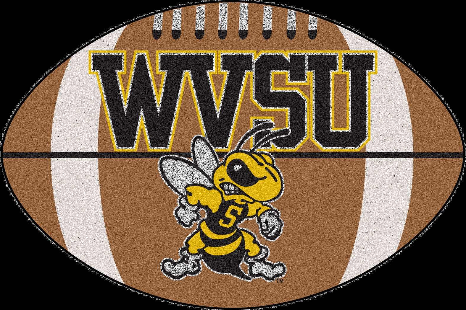 NCAA Football Mascot West Virginia State University 1'6" x 1'10" Rug - Thumbnail - Image 1