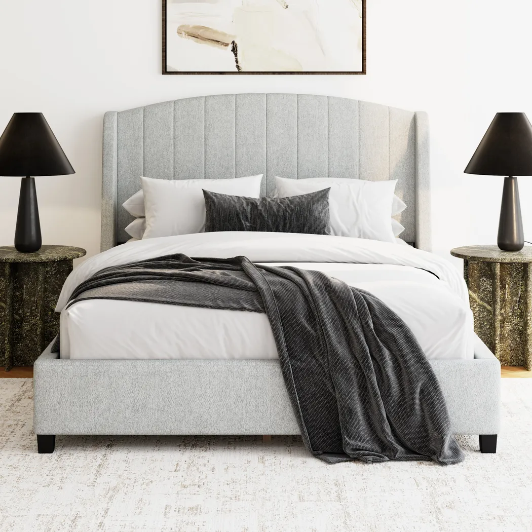 Neaera Gray Queen Bed - Thumbnail - Image 2