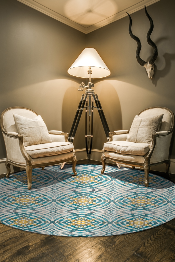 Neave Teal 8'9 Round Rug - Thumbnail - Image 2