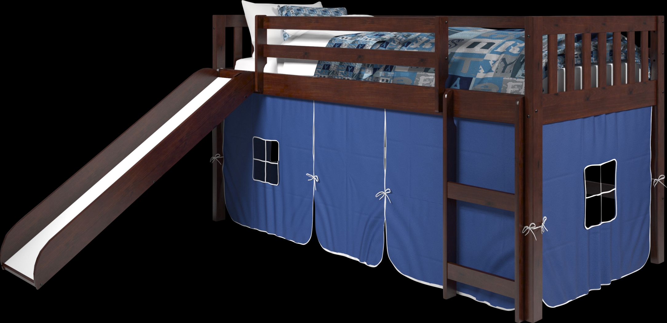 Nebrentwood Blue Twin Low Loft Bed - Thumbnail - Image 1