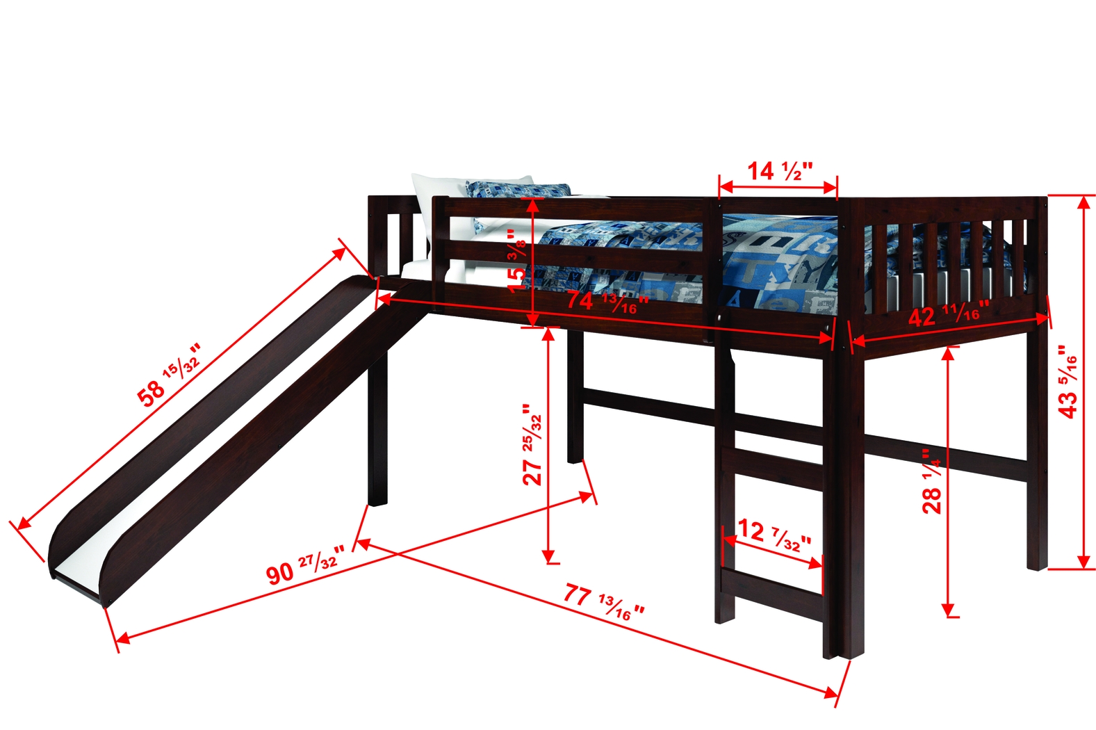 Nebrentwood Pink Twin Loft Bed - Thumbnail - Image 3
