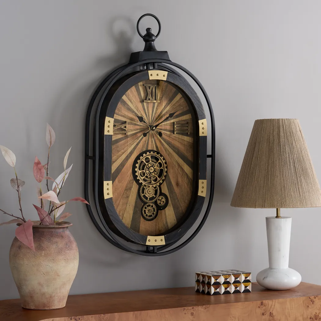 Nebroz Brown Wall Clock - Thumbnail - Image 2