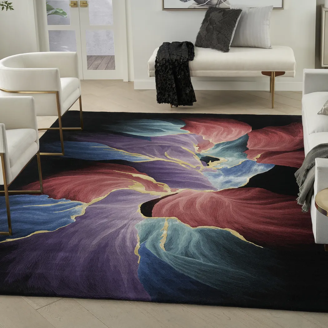 Nebula Black 7'9 x 9'9 Rug - Thumbnail - Image 2