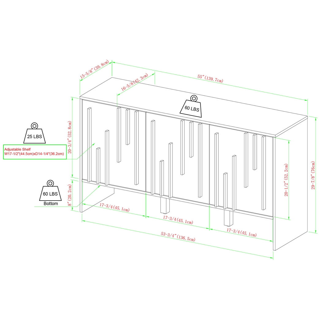 Necoridge Black Sideboard - Thumbnail - Image 4