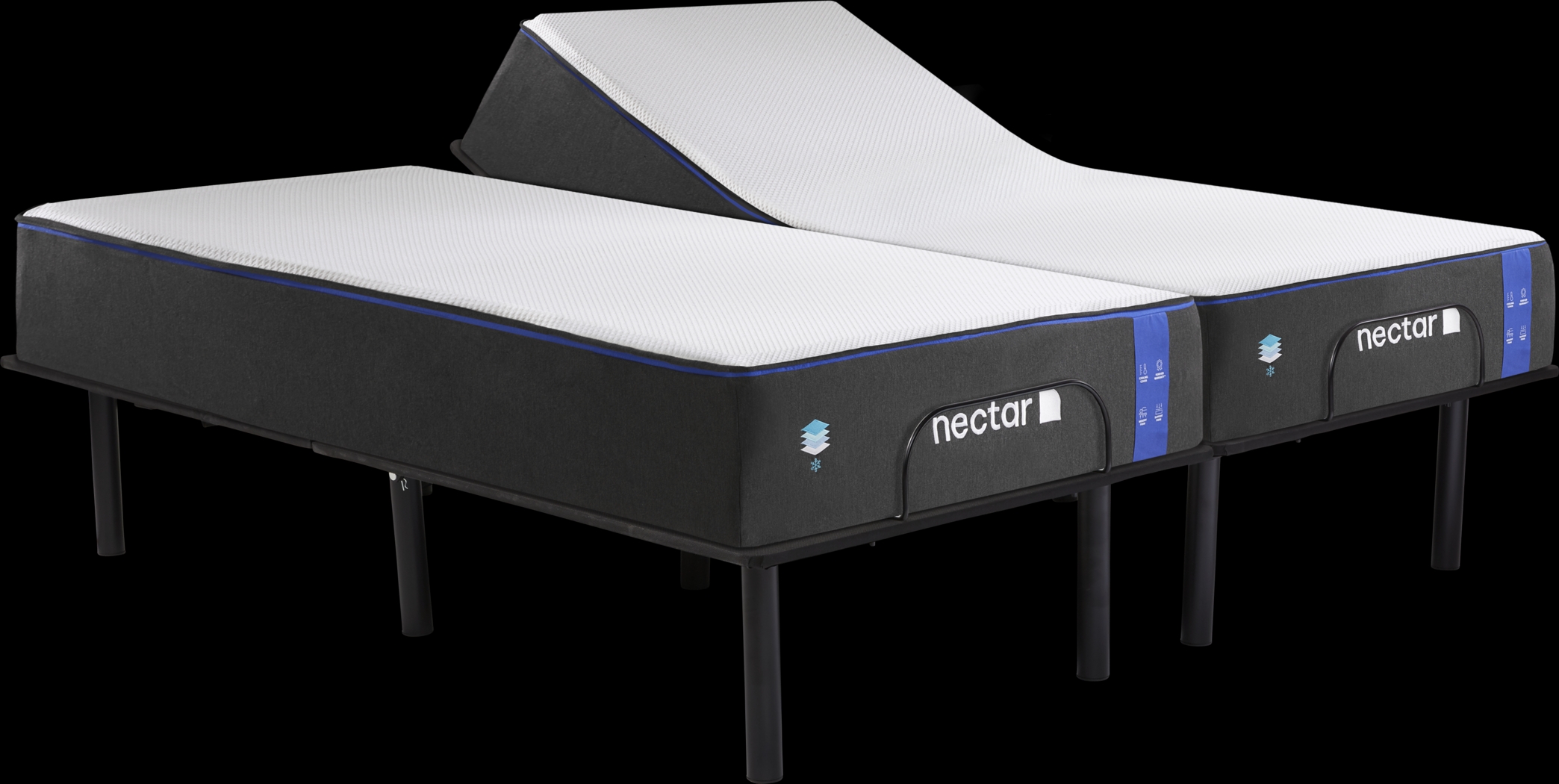 Nectar Classic 4.0 Split King Mattress with Head Up Only Base - Thumbnail - Image 1