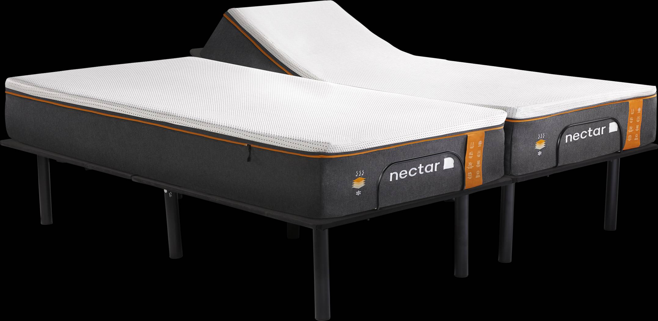 Nectar Premier Copper Split King Mattress with Head Up Only Base - Thumbnail - Image 1