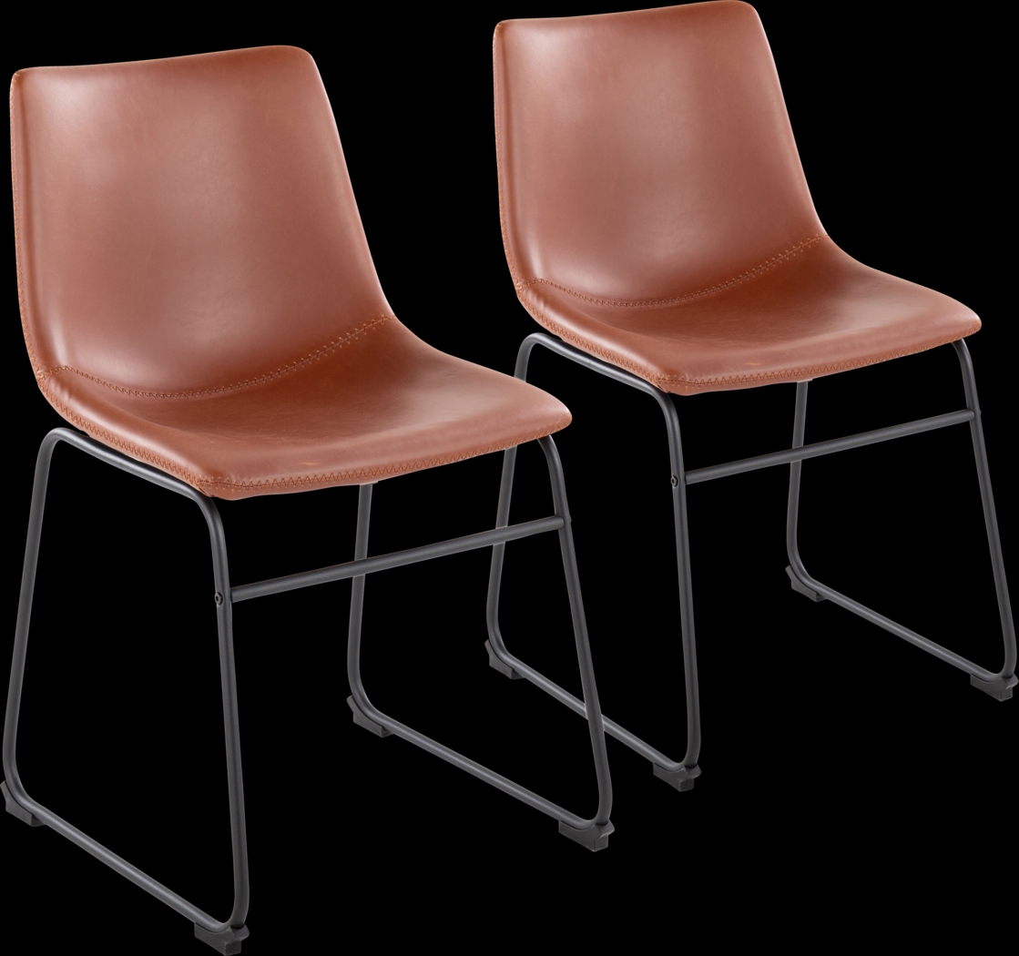 Nehru Cognac Dining Chair, Set of 2 - Thumbnail - Image 1