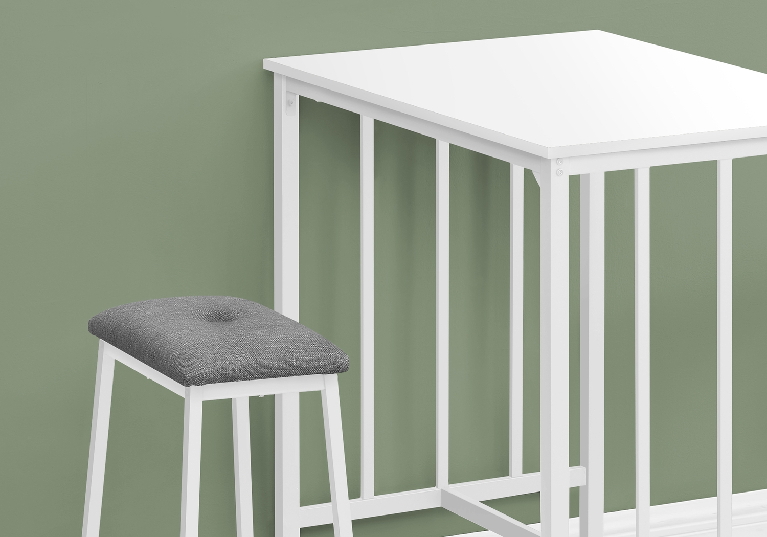 Neia White 3 Pc Counter Height Dining Set - Thumbnail - Image 2