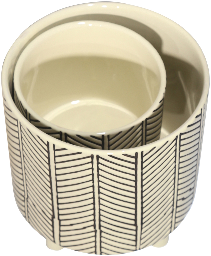 Nelems White Planter, Set of 2 - Thumbnail - Image 5