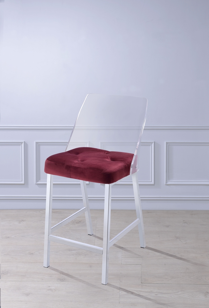 Nelton Burgundy Counter Height Stool (Set of 2) - Thumbnail - Image 4