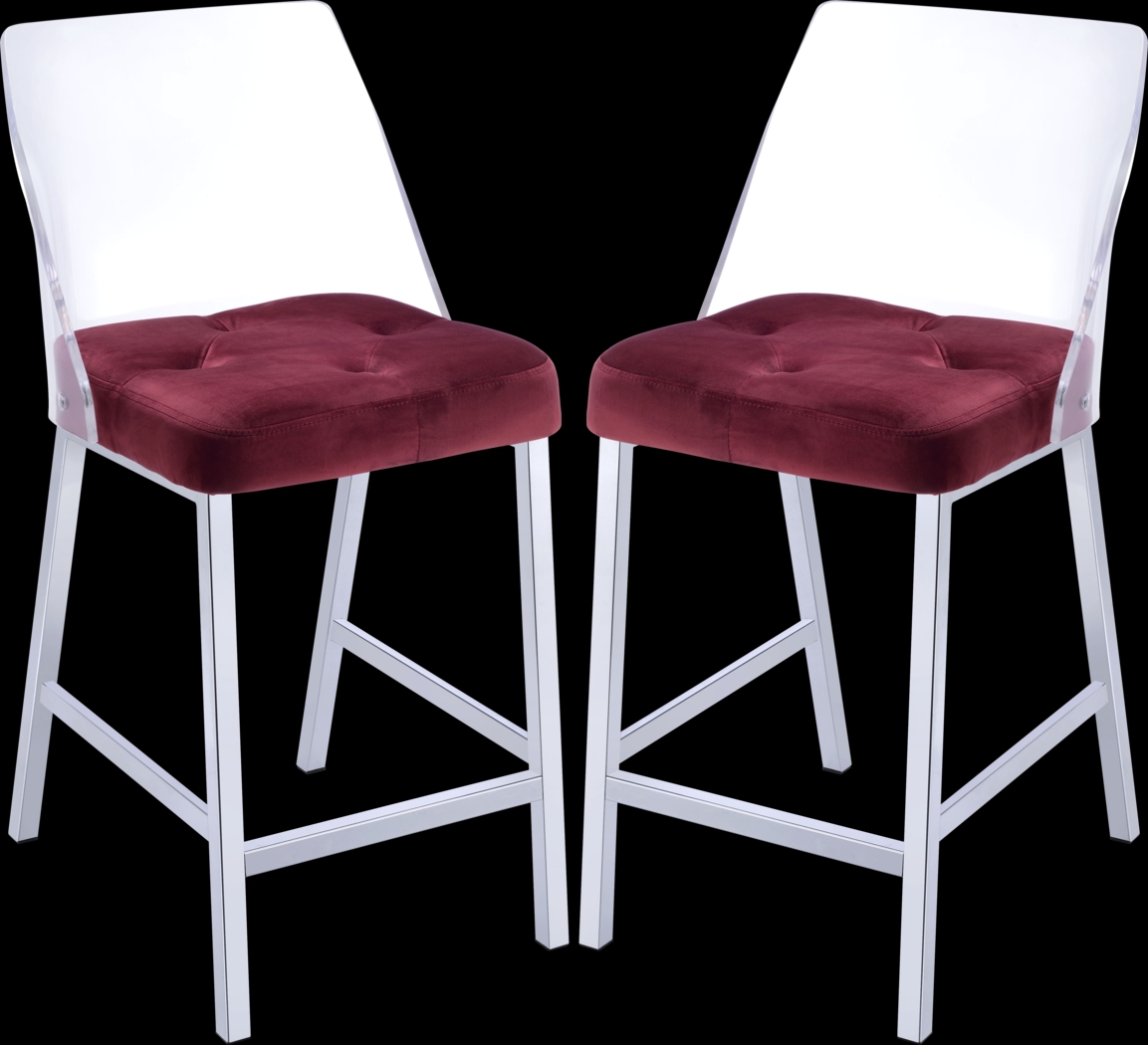 Nelton Burgundy Counter Height Stool (Set of 2) - Thumbnail - Image 1