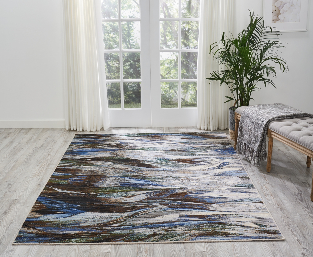 Nelwin Blue 5'6 x 8' Rug - Thumbnail - Image 4