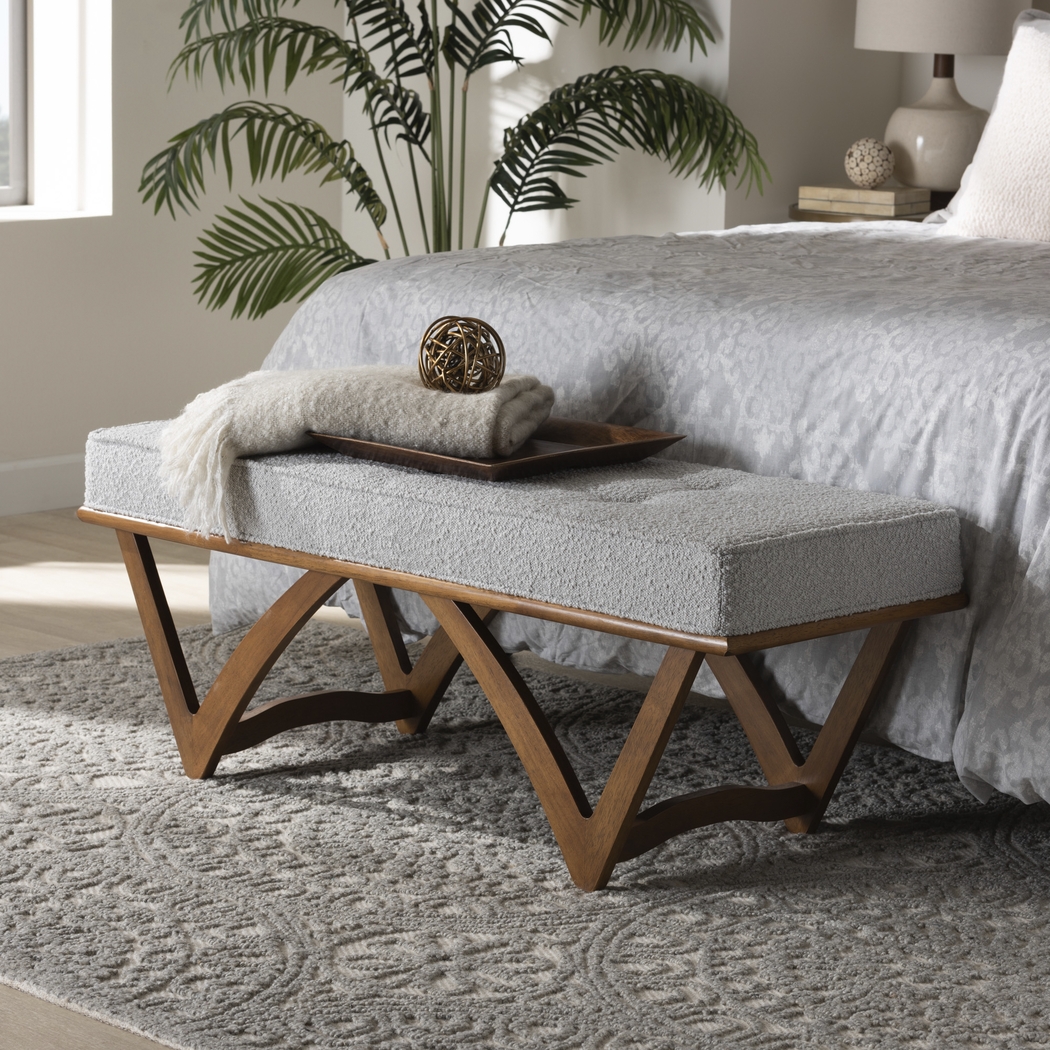 Nemasket Light Gray Accent Bench - Thumbnail - Image 2