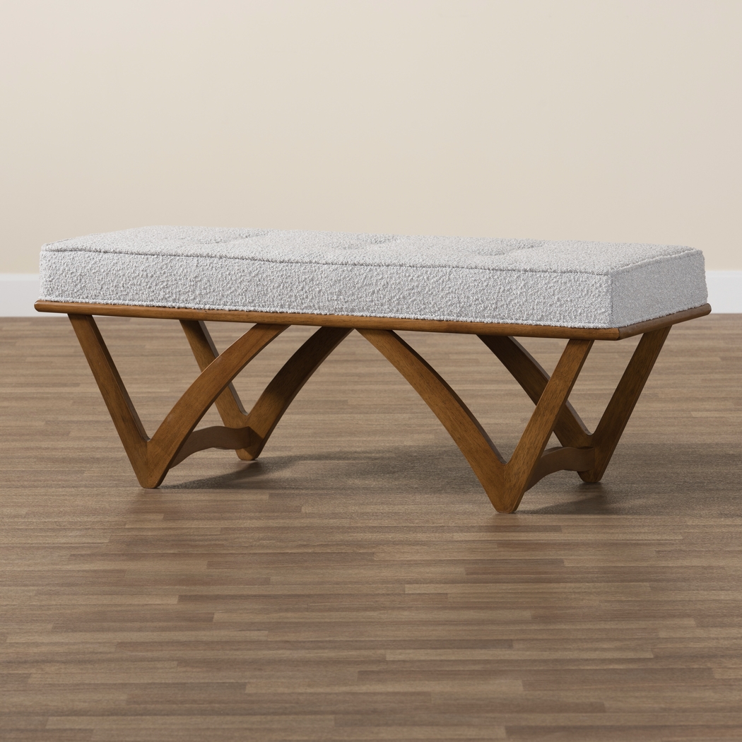 Nemasket Light Gray Accent Bench - Thumbnail - Image 3