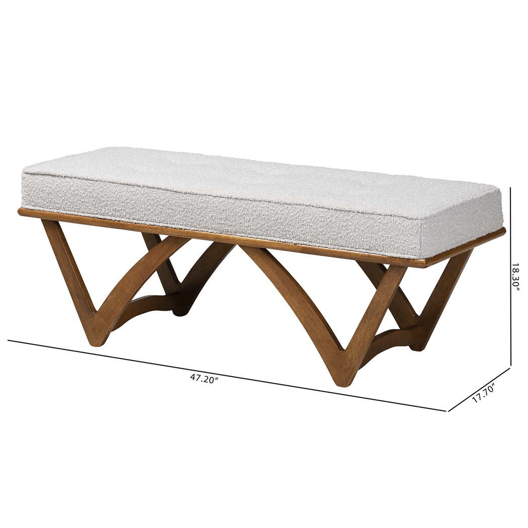 Nemasket Light Gray Accent Bench - Thumbnail - Image 8