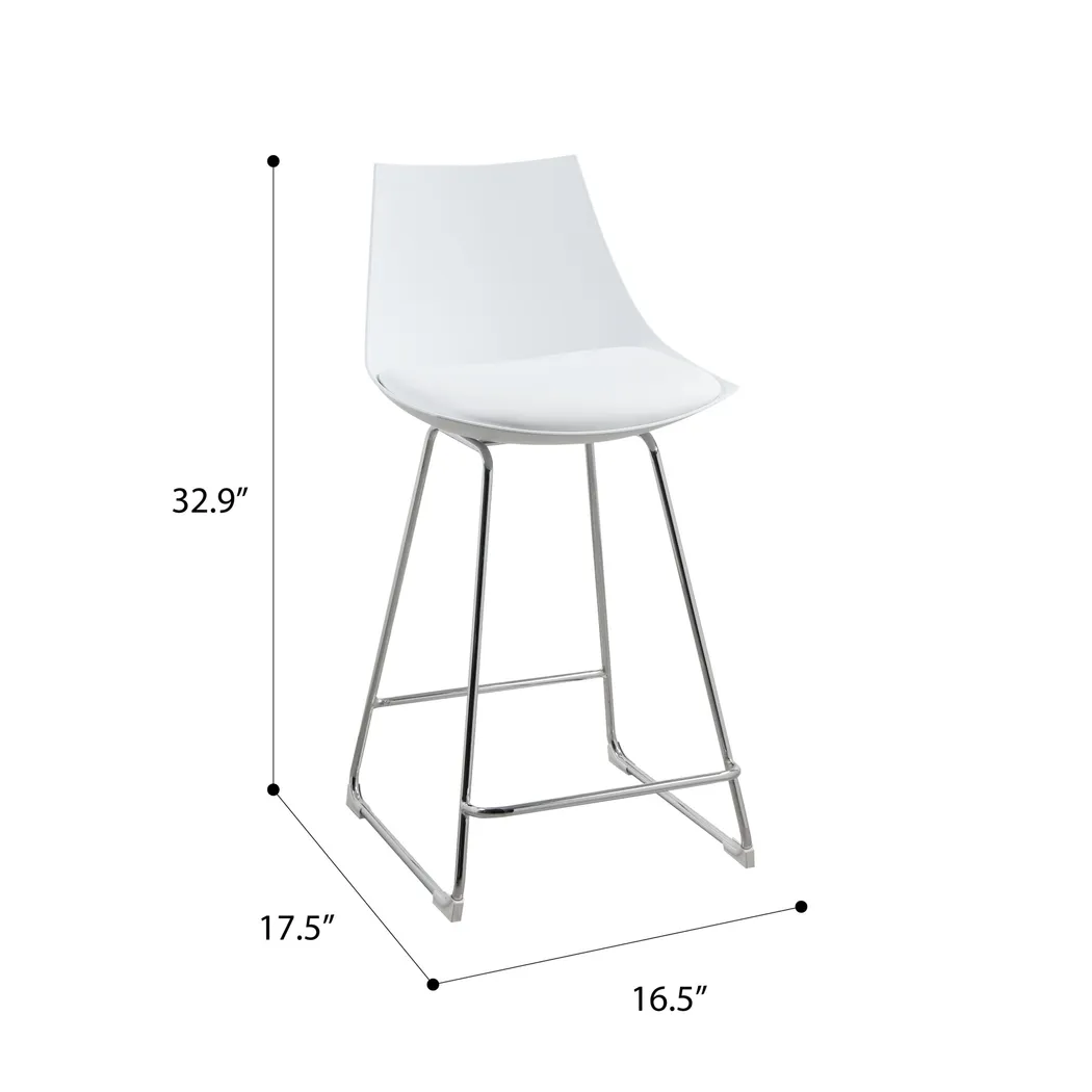 Neoway White Counter Height Stool, Set of 2 - Thumbnail - Image 6