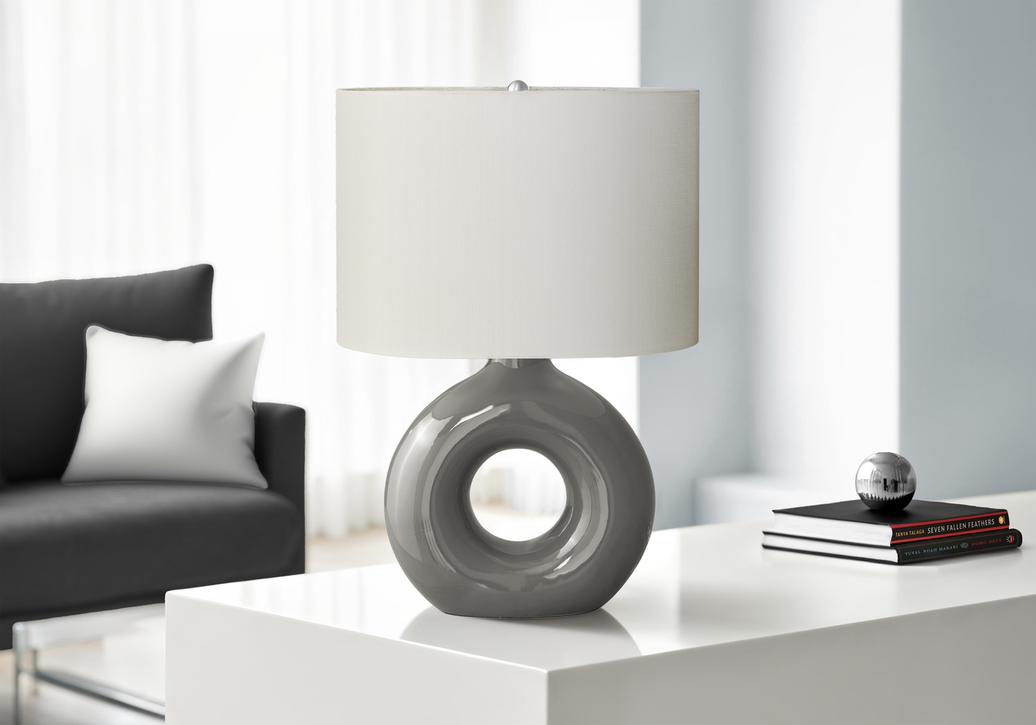 Neveux Shade Gray Lamp - Thumbnail - Image 3
