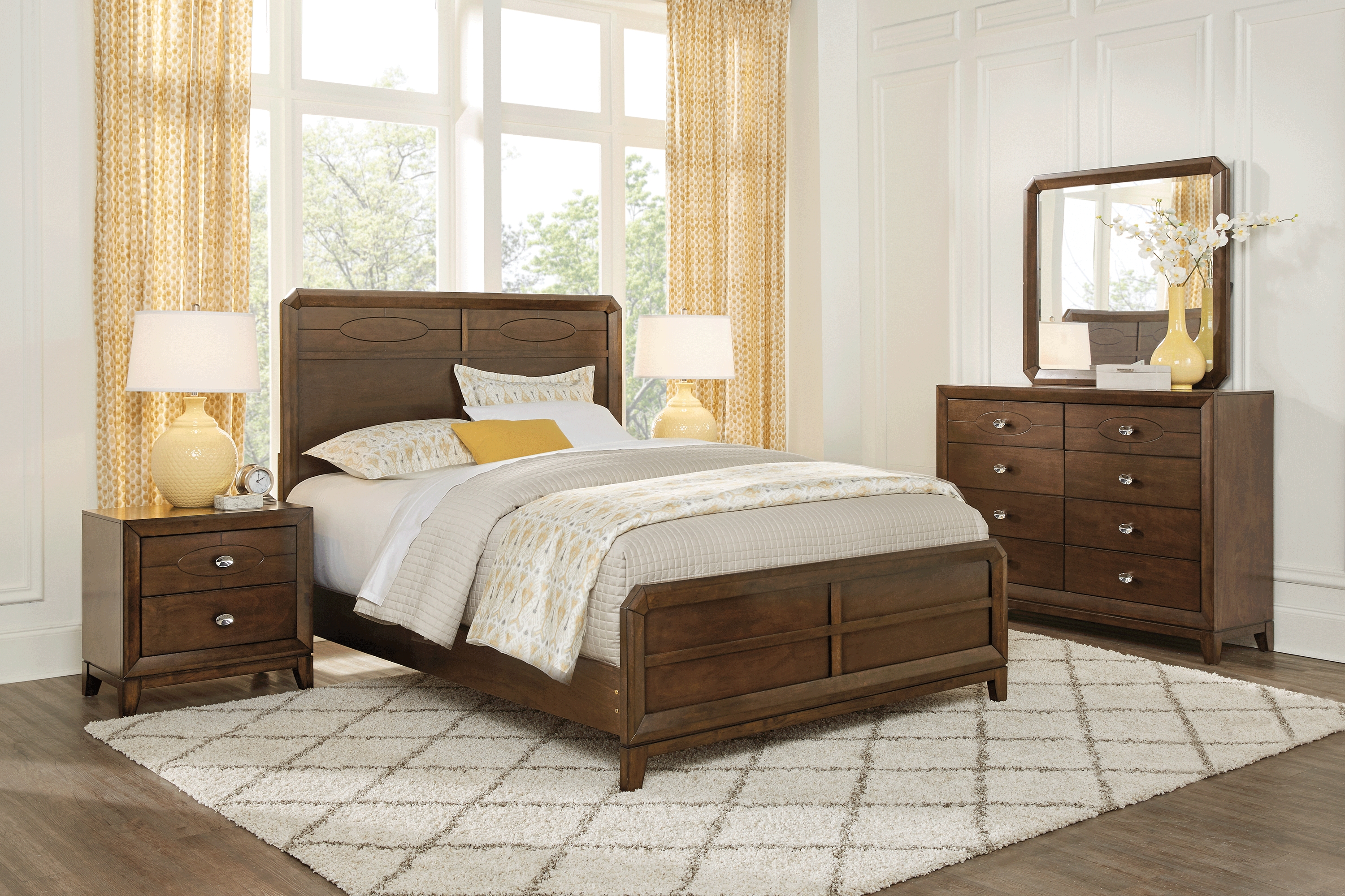 New Haven Merlot 5 Pc King Panel Bedroom - Thumbnail - Image 1