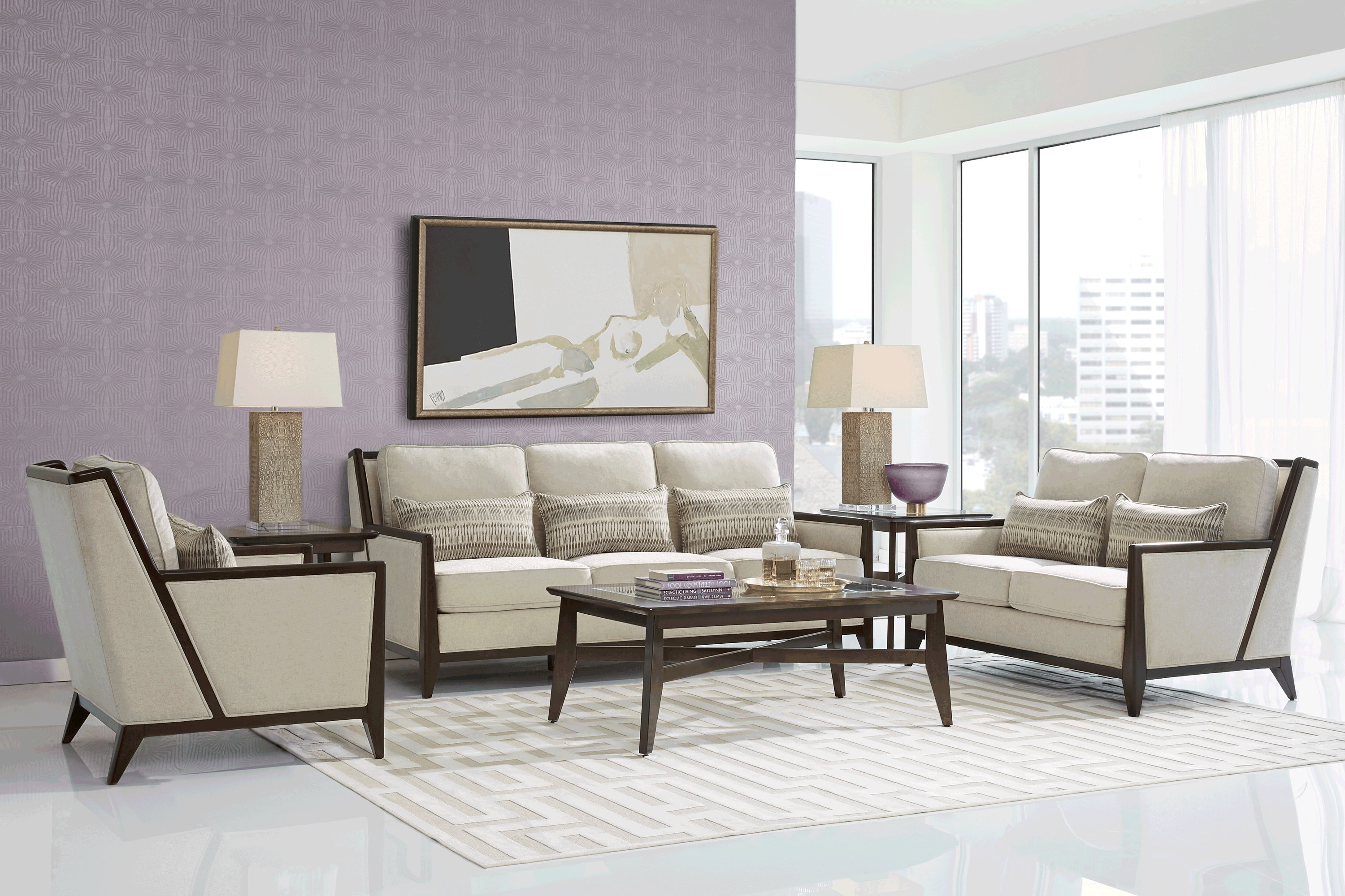 New London Beige 5 Pc Living Room - Thumbnail - Image 1