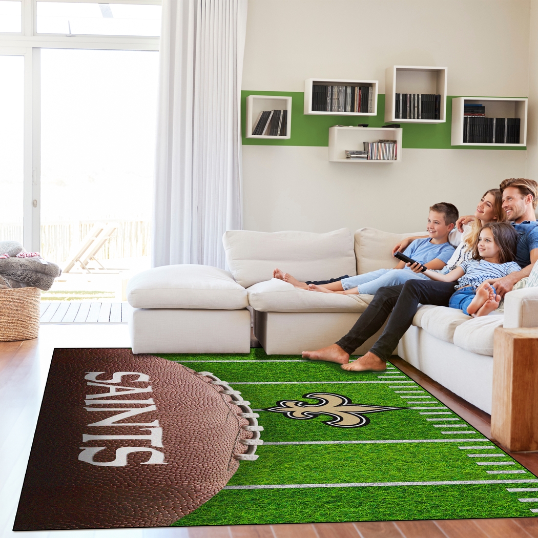 New Orleans Saints 5' x 7' Machine Washable Rug - Thumbnail - Image 2