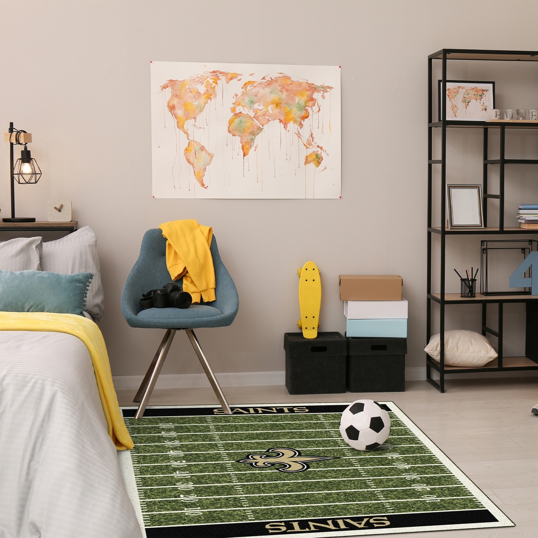 New Orleans Saints Green 4' x 6' Rug - Thumbnail - Image 2