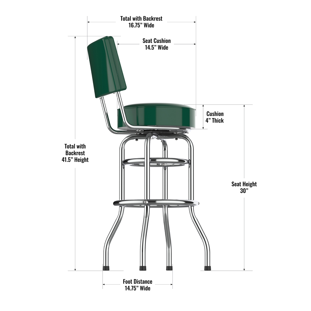 New York Jets Green Swivel Barstool with Back - Thumbnail - Image 4