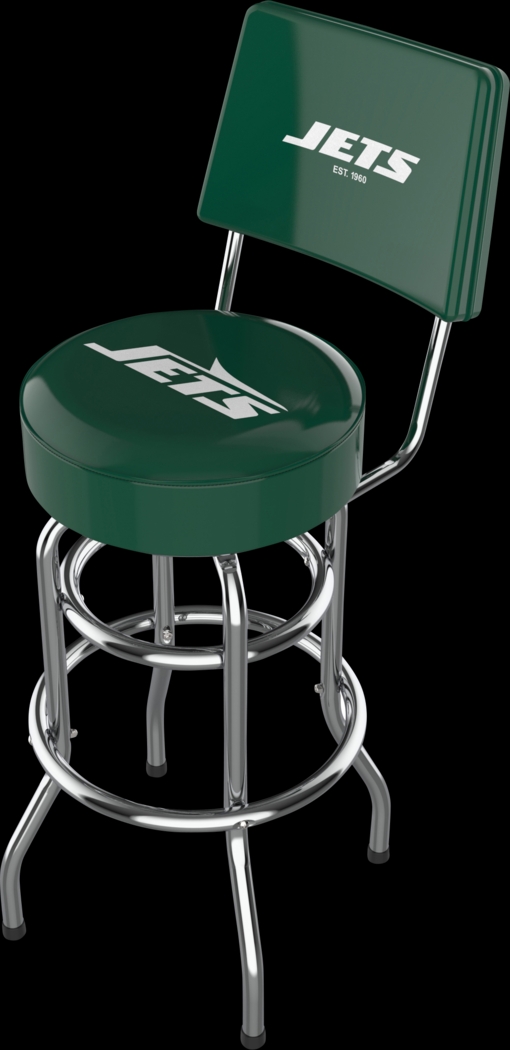 New York Jets Green Swivel Barstool with Back - Thumbnail - Image 1