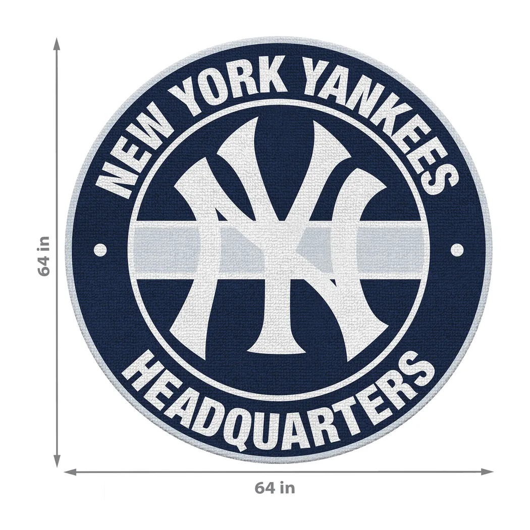 New York Yankees Blue 5' Round Headquarters Rug - Thumbnail - Image 2