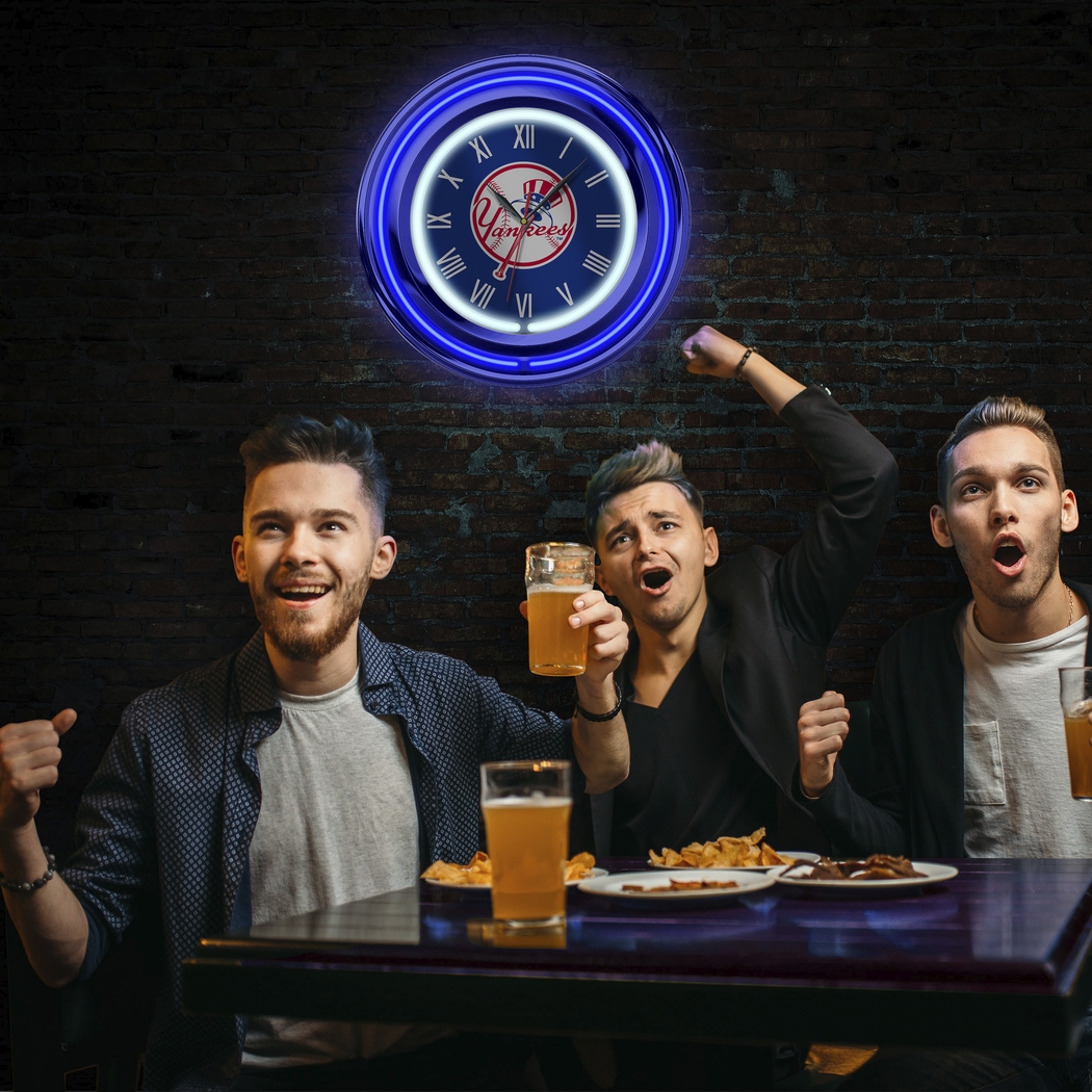 New York Yankees Blue Neon Wall Clock - Thumbnail - Image 5