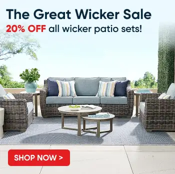 The Great Wicker Sale: 20% off all wicker patio sets!
