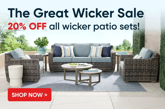 The Great Wicker Sale. 20% OFF all wicker patio sets!
