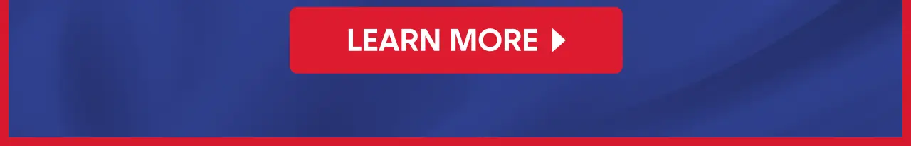LEARN MORE button on a blue background with a red border.