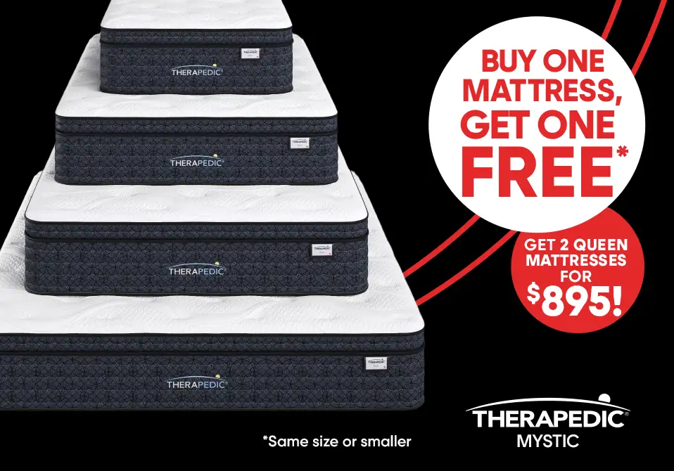 Buy one mattress, get one free. Get 2 queen mattresses for $895!
