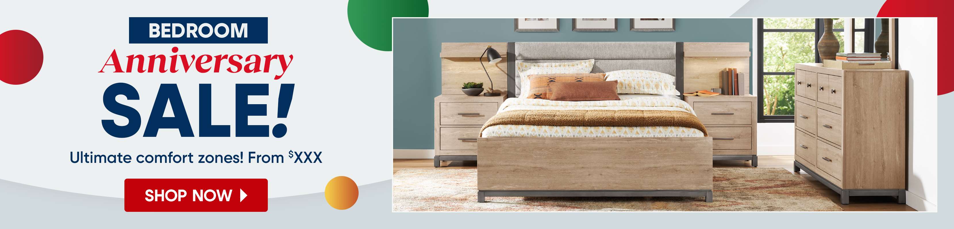 BEDROOM Anniversary SALE! Shop Now. Bedroom furniture.